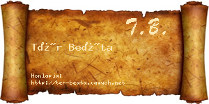 Tér Beáta névjegykártya