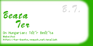 beata ter business card